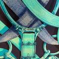 Load image into Gallery viewer, Hermes Navy Blue / Turquoise Cavalcadour Print Square Silk Twill Scarf
