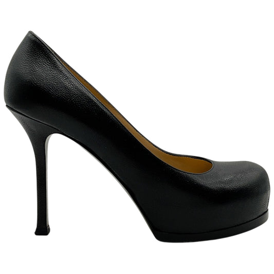 Saint Laurent Black Leather Tribute Platform Pumps