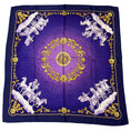 Load image into Gallery viewer, Hermes Purple / Gold Multi Cosmos Print Square Silk Twill Scarf
