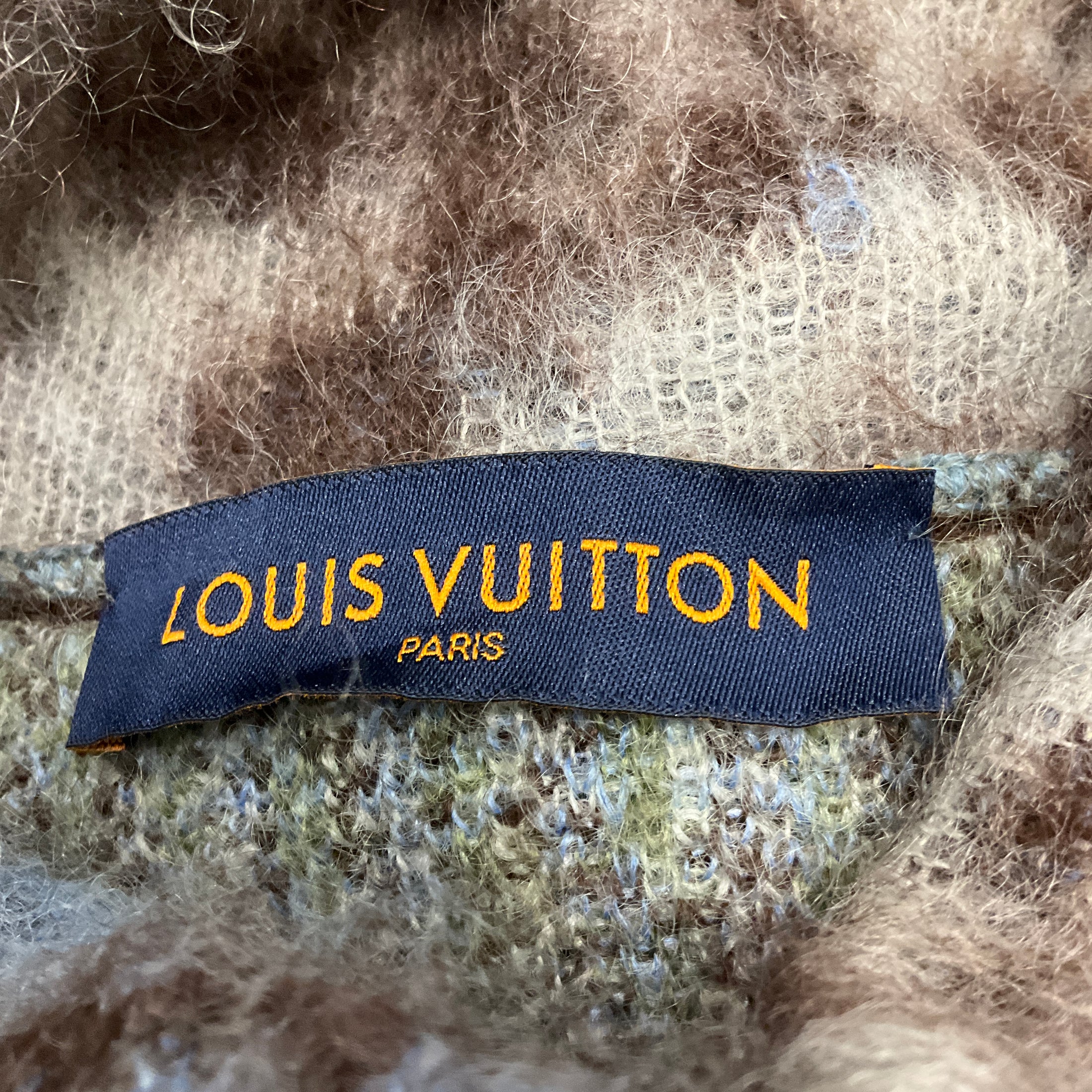 Louis Vuitton Men's Green / Blue / Brown 2019 Mohair Knit Turtleneck Sweater
