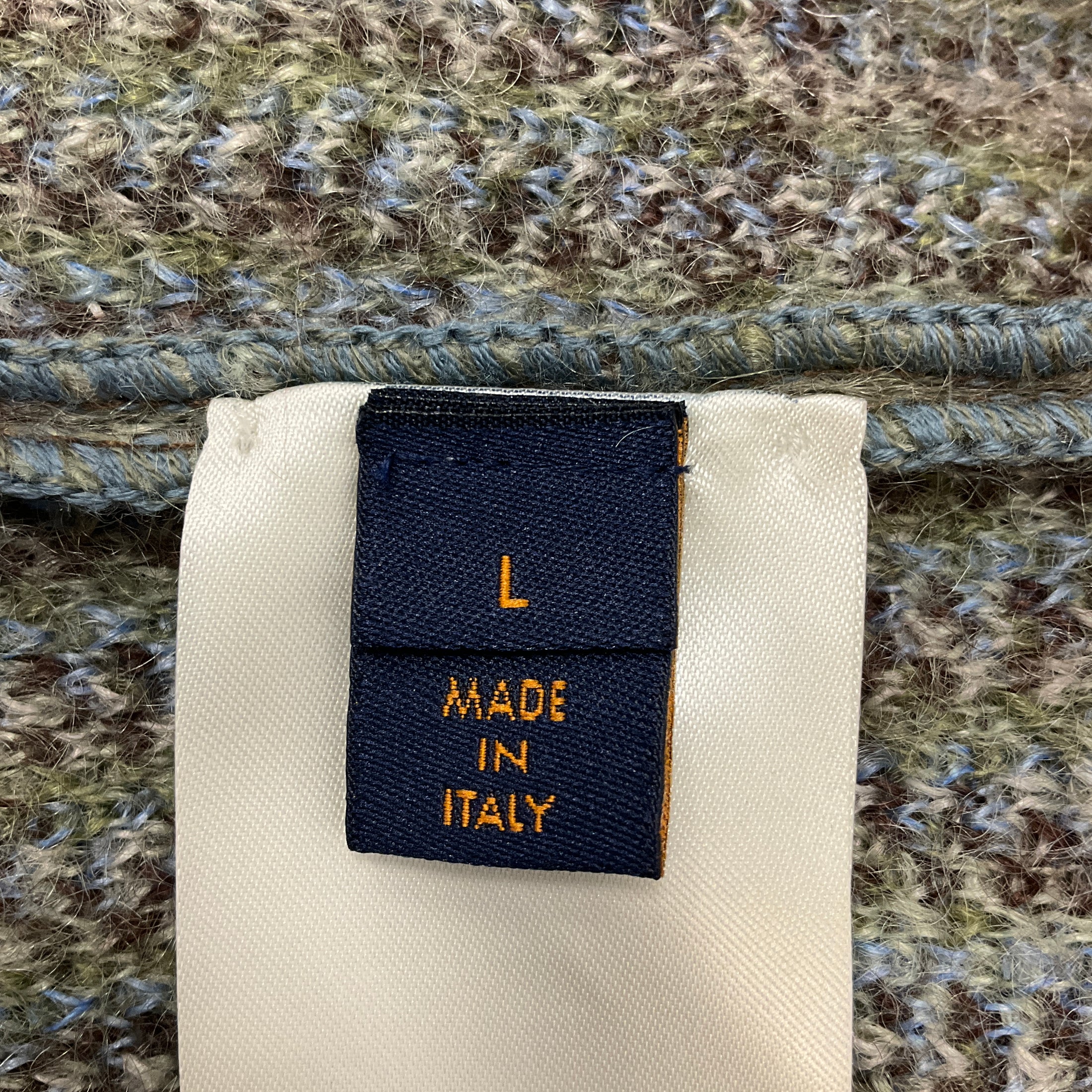 Louis Vuitton Men's Green / Blue / Brown 2019 Mohair Knit Turtleneck Sweater