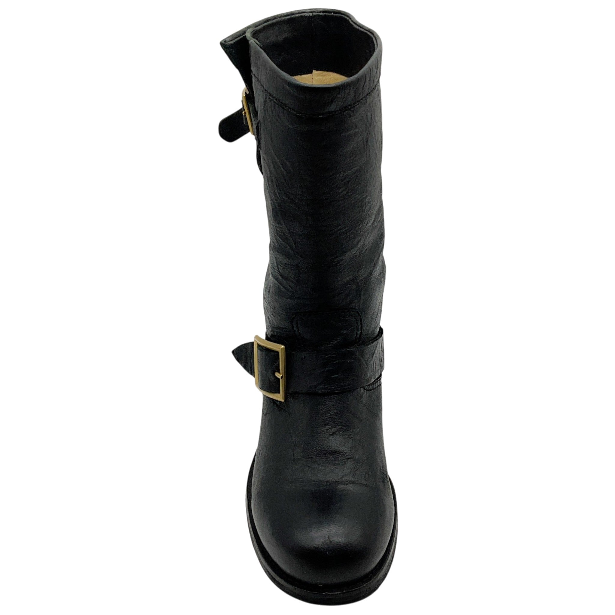 Jimmy Choo Black Leather Moto Boots