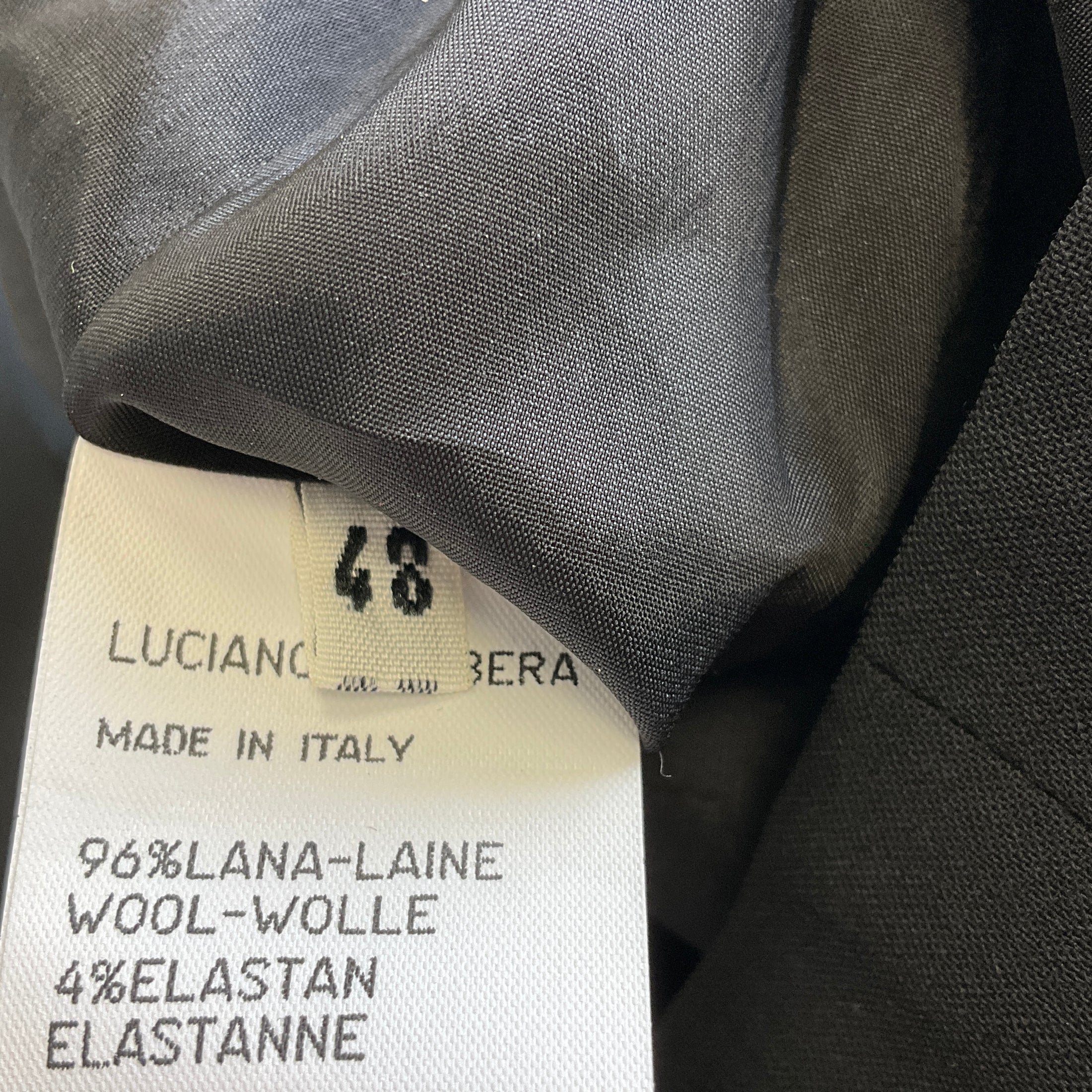 Luciano Barbera Black Classic Wool Stretch Blazer