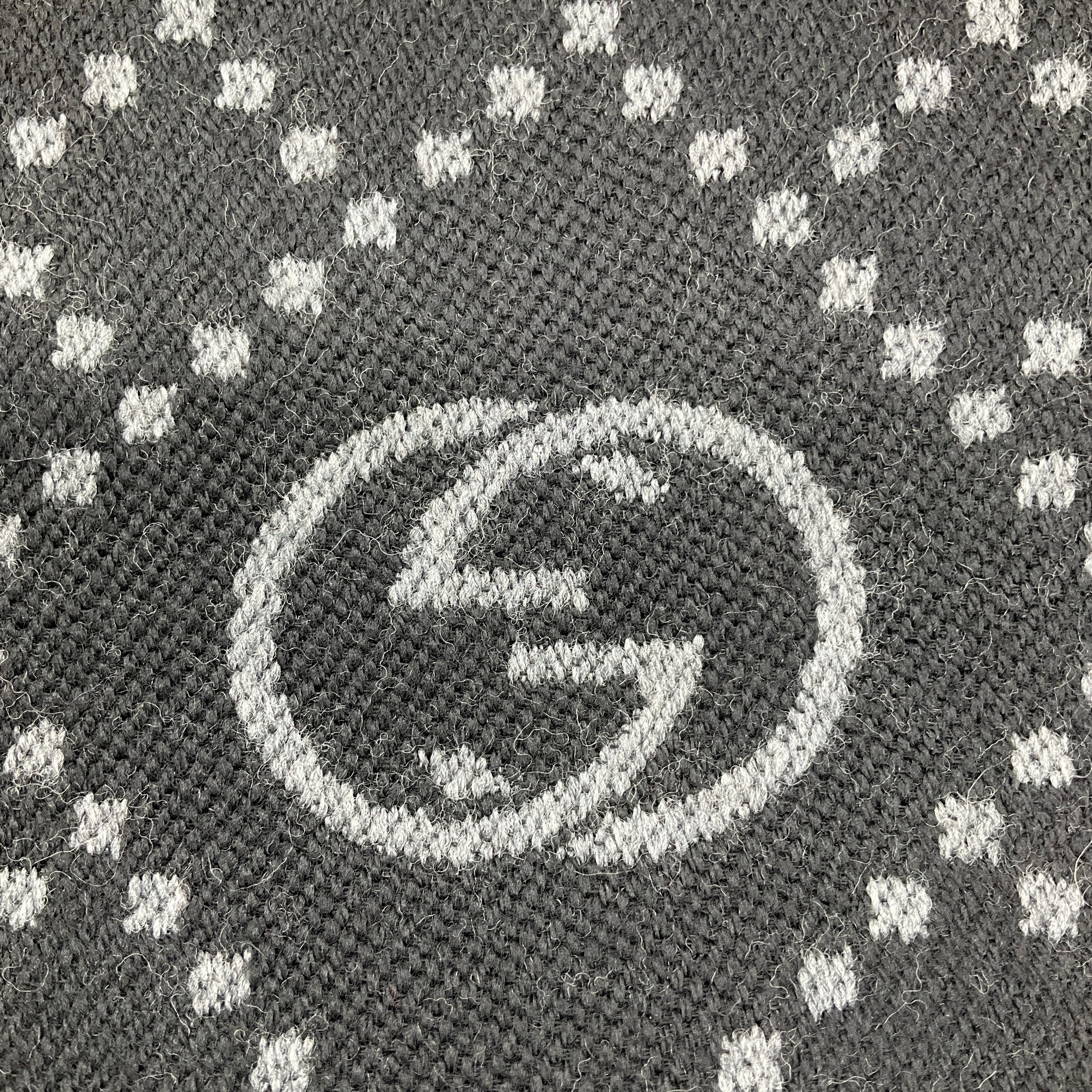 Gucci Black / Grey GG Logo Fringed Trim Wool Scarf