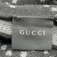 Load image into Gallery viewer, Gucci Black / Grey GG Logo Fringed Trim Wool Scarf

