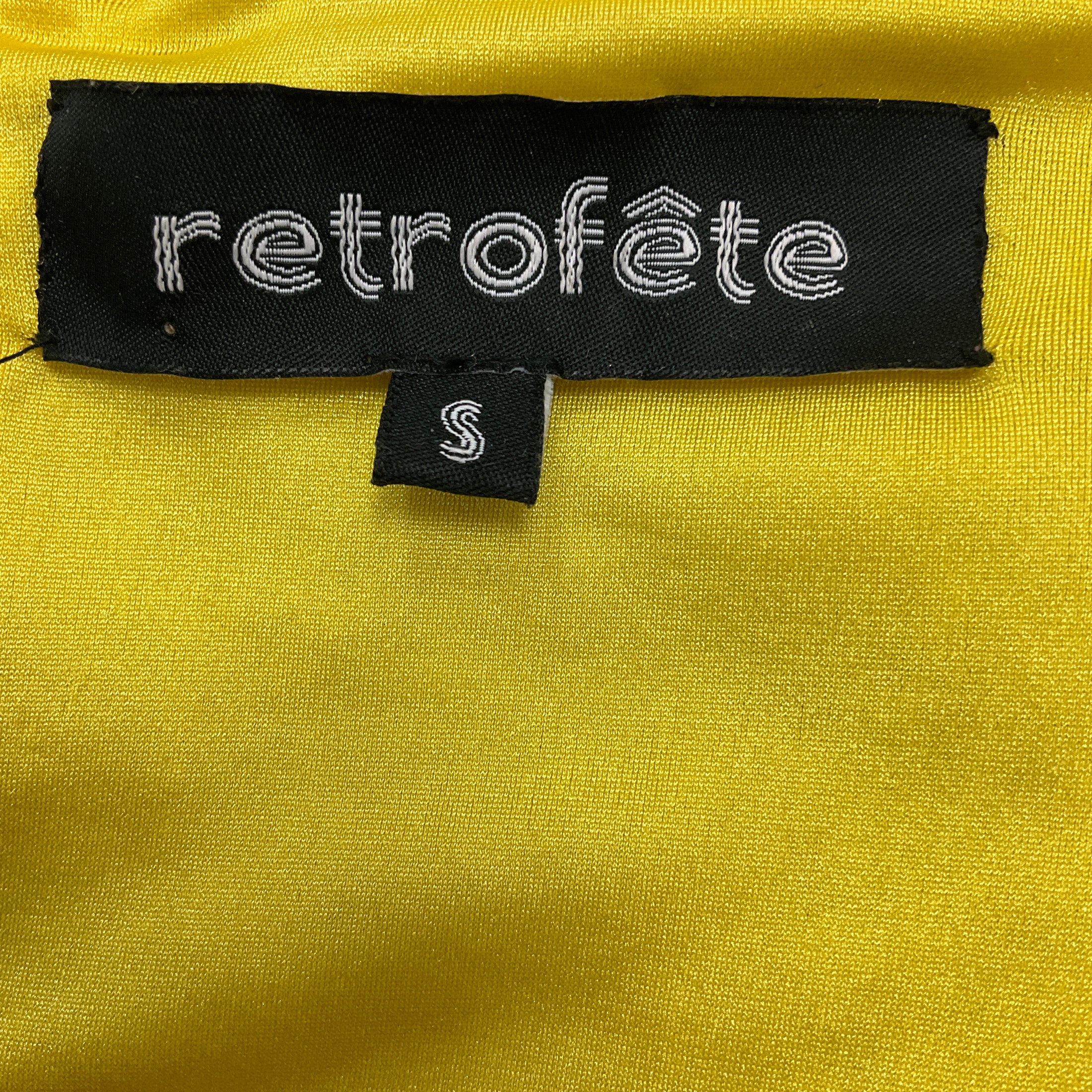 Retrofete Yellow Sequined Mini Cocktail Dress