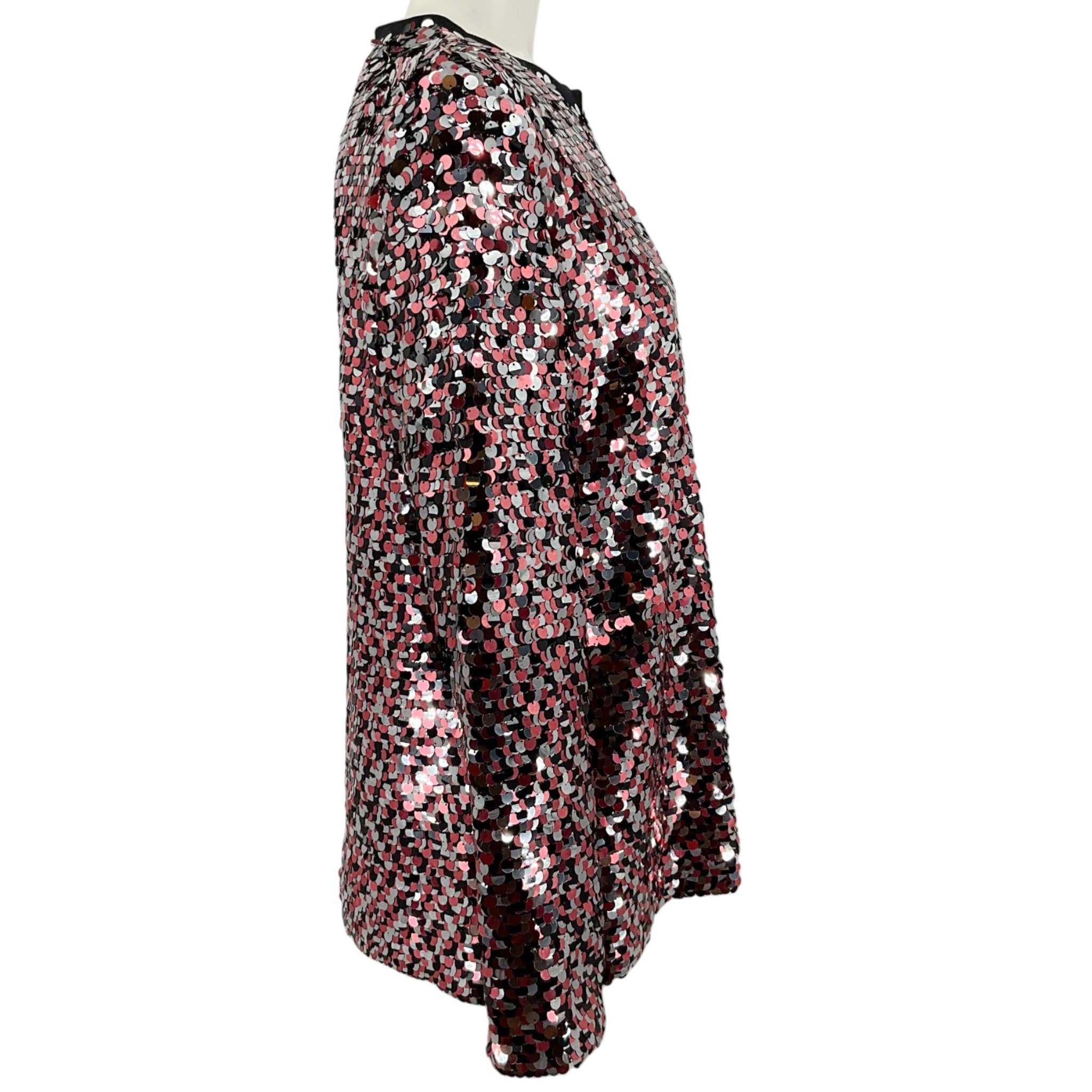 McQ by Alexander McQueen Burgundy / Black Paillettes Top