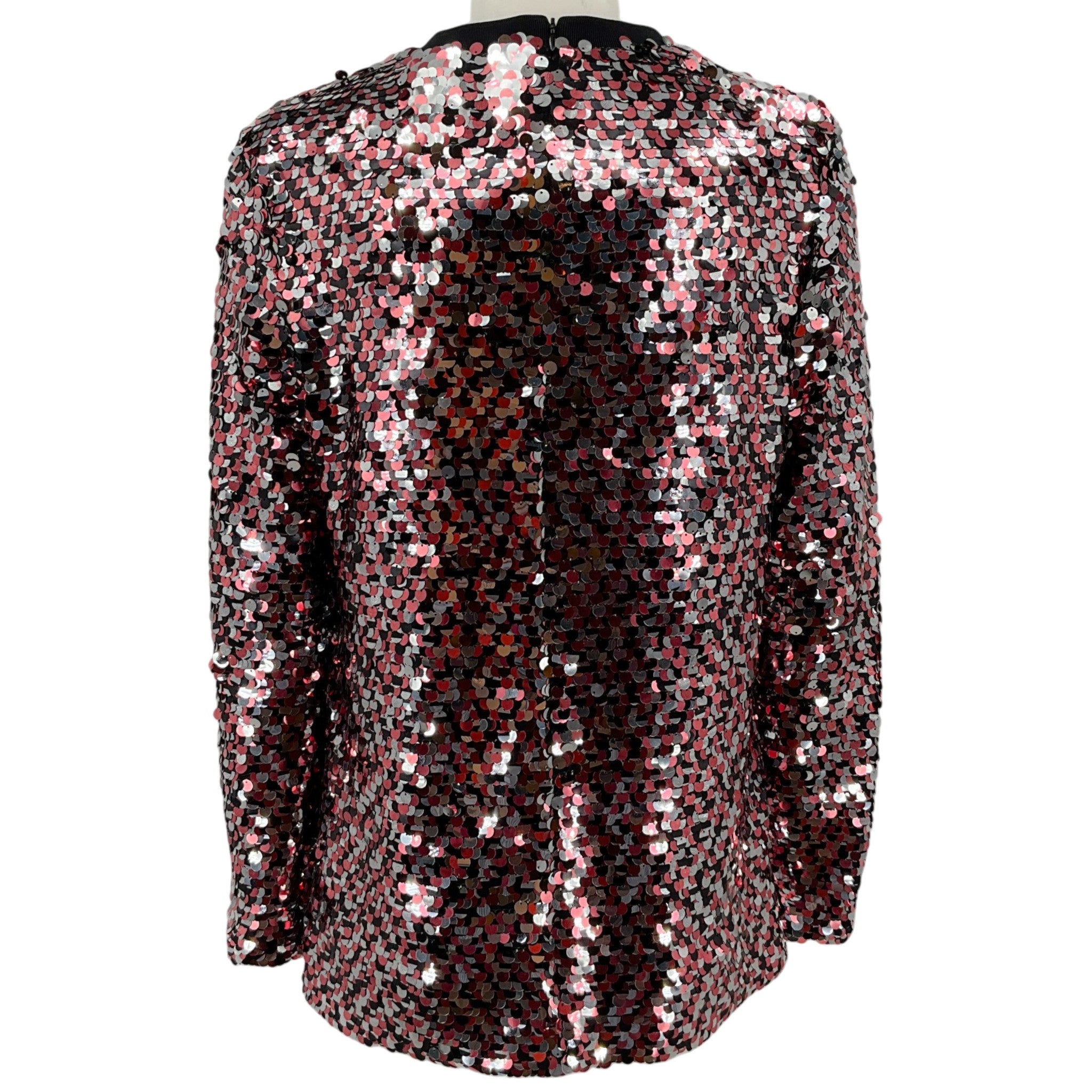 McQ by Alexander McQueen Burgundy / Black Paillettes Top