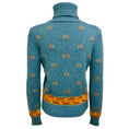 Load image into Gallery viewer, Chanel Blue Multi Intarsia Cashmere Knit Turtleneck Sweater with CC Logo Plate
