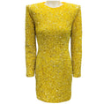 Load image into Gallery viewer, Retrofete Yellow Sequined Mini Cocktail Dress
