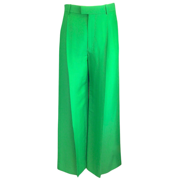 Bottega Veneta Kelly Green Wide Leg Tailored Trousers / Pants