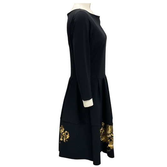 Chiara Boni La Petite Robe Couture Black / Gold Embroidered Cocktail Dress