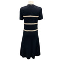 Load image into Gallery viewer, Tory Burch Navy Blue / Ivory Short Sleeved Wool Knit Dress
