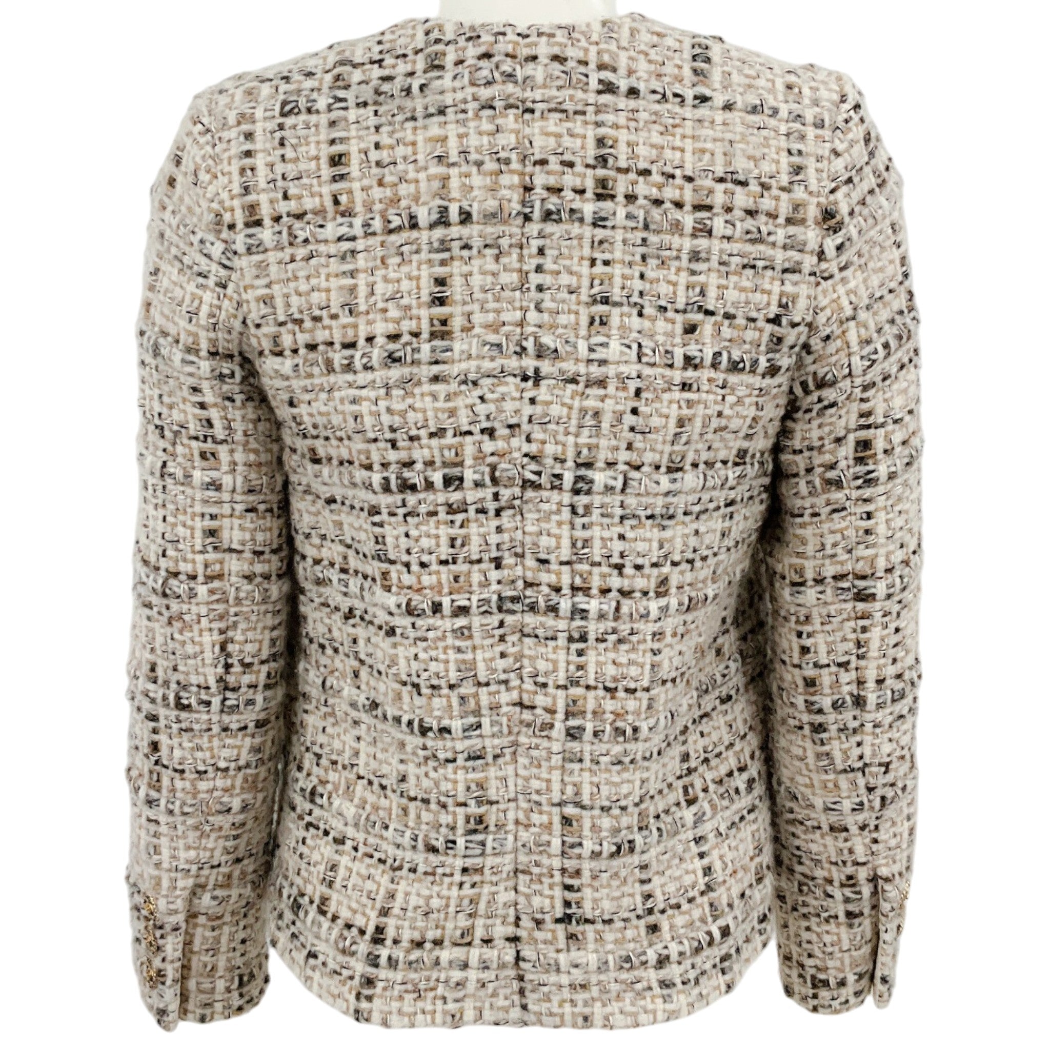 Chanel Ivory / Brown Wool Tweed Jacket