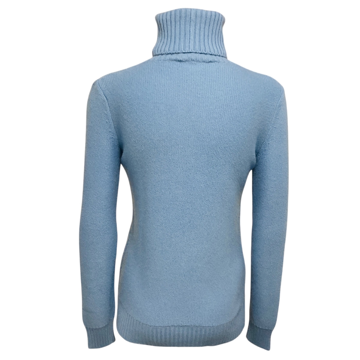 Loro Piana Periwinkle Blue Baby Cashmere Cable Knit Turtleneck Sweater