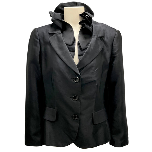 Moschino Cheap and Chic Black Ruffled Silk Jacket