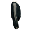 Load image into Gallery viewer, Lafayette 148 New York Black Long Sleeved Silk Chiffon Top with Elastic Waist
