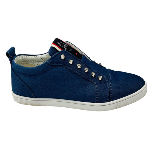 Christian Louboutin Blue Fique a Vontade Denim Spike Sneakers
