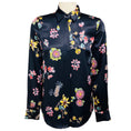 Load image into Gallery viewer, Gabriela Hearst Navy Blue Multi Floral Printed Silk Blouse
