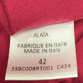 Load image into Gallery viewer, Alaia Cranberry Long Sleeved Peplum Hem Tie Front Button Down Cotton Top
