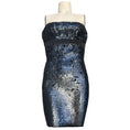 Load image into Gallery viewer, Badgley Mischka Blue Sequined Strapless Mini Cocktail Dress
