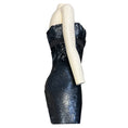 Load image into Gallery viewer, Badgley Mischka Blue Sequined Strapless Mini Cocktail Dress
