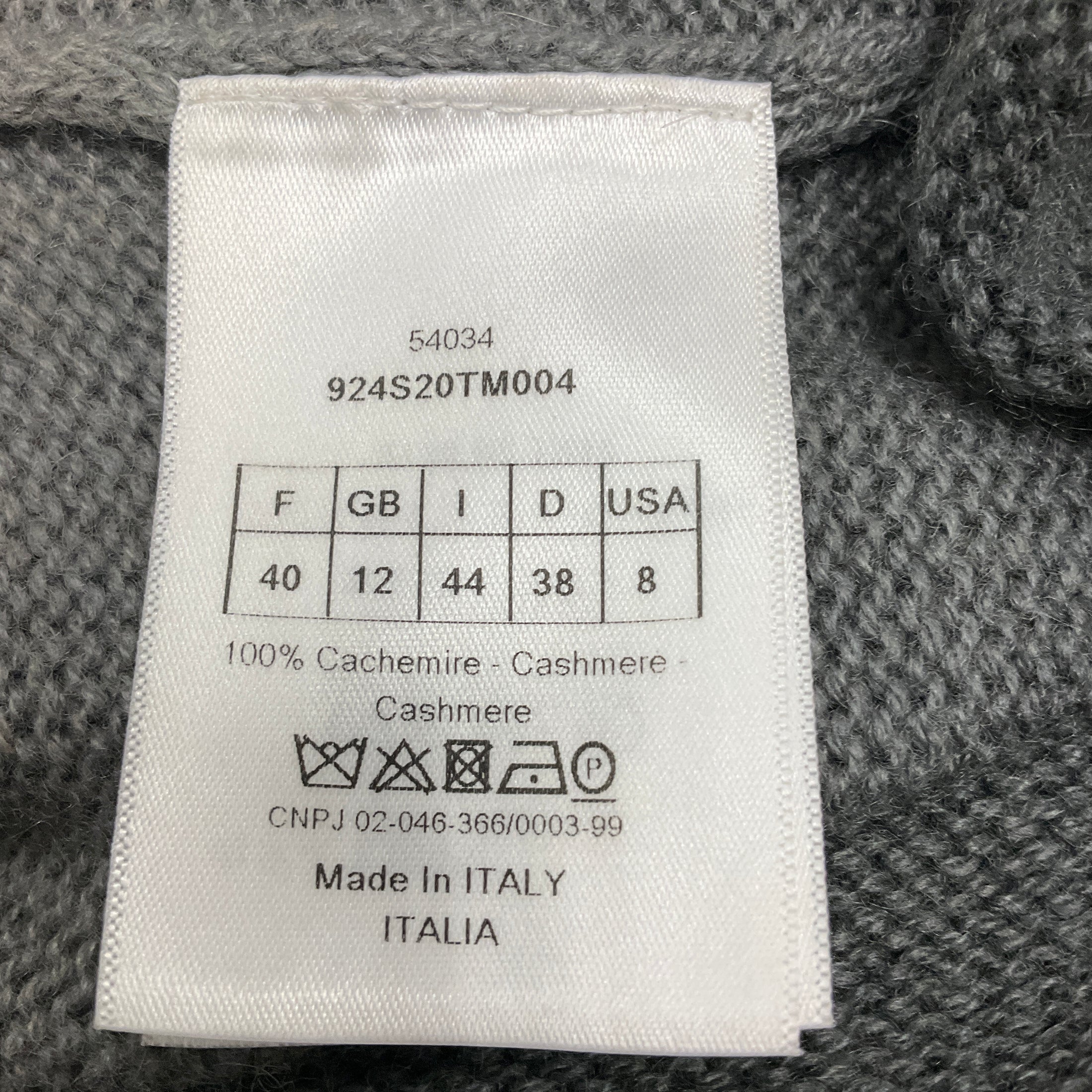 Christian Dior Grey Ombre Effect Bee Embroidered Cashmere Knit Sweater