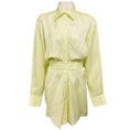 Load image into Gallery viewer, Brandon Maxwell Honeydew / Light Green Vera Belted Shirtdress Mini Dress

