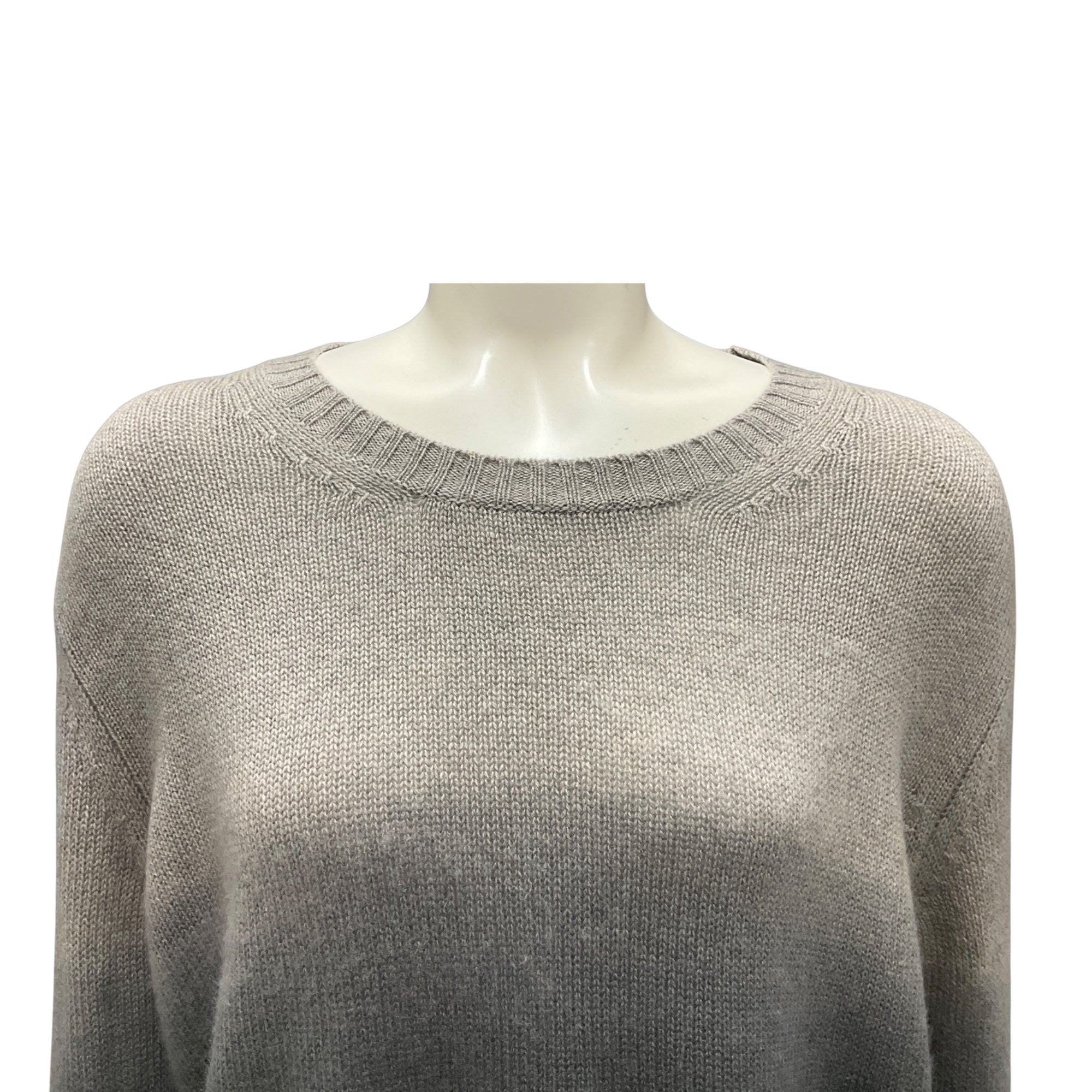 Christian Dior Grey Ombre Effect Bee Embroidered Cashmere Knit Sweater