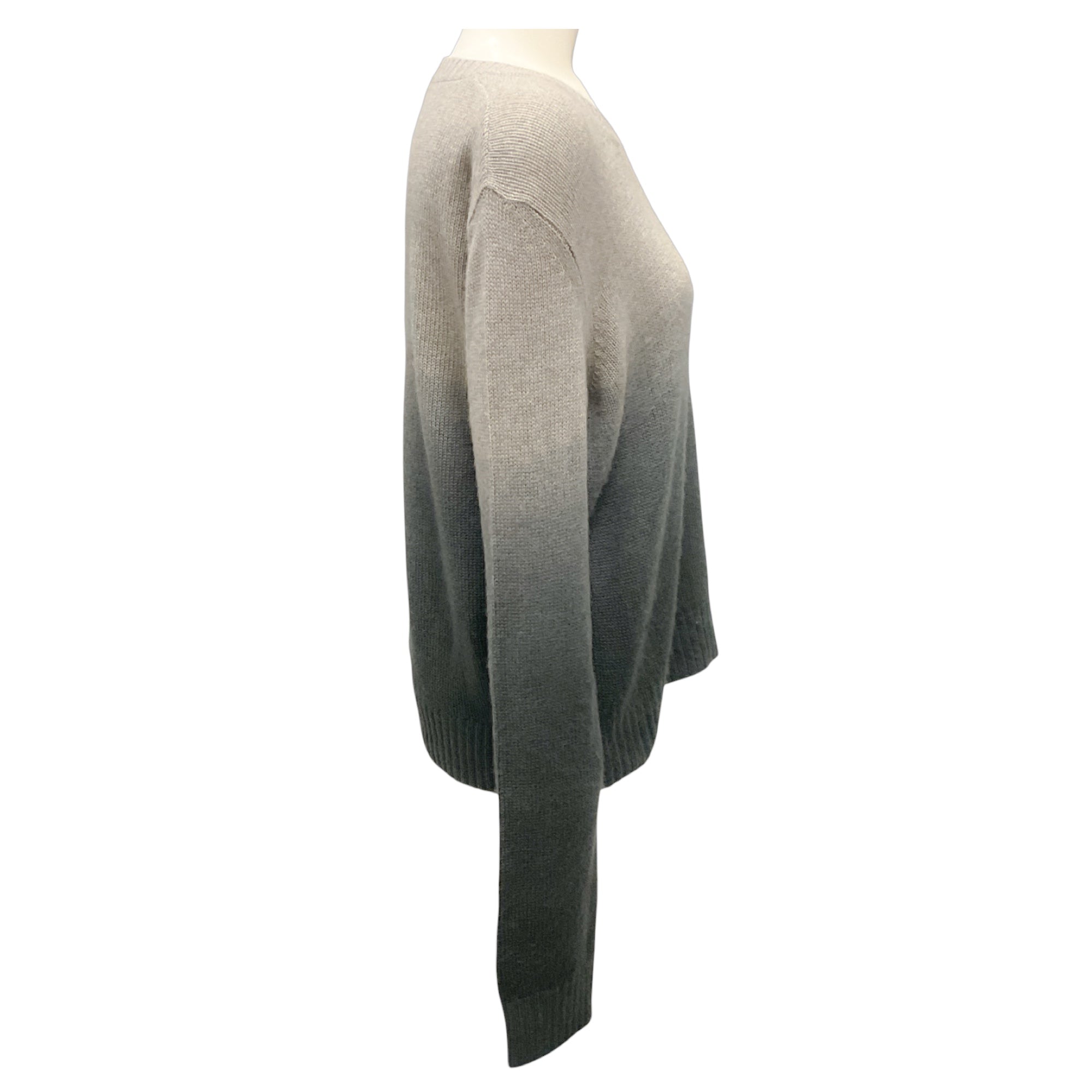 Christian Dior Grey Ombre Effect Bee Embroidered Cashmere Knit Sweater