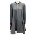 Load image into Gallery viewer, Christian Dior Charcoal Grey / Navy / Burgundy Zip Front Wool Swing Coat
