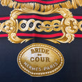 Load image into Gallery viewer, Hermes Dark Navy Blue / Red / Gold Multi Bride de Cour Square Silk Twill Scarf
