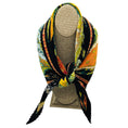 Load image into Gallery viewer, Hermes Black Multi Les Printemps de Thera Print Plisse Pleated Silk Twill Scarf
