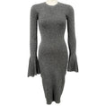 Load image into Gallery viewer, Frame Silver Shimmer Lurex Godet Bell Sleeve Dress


