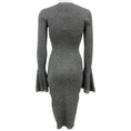 Load image into Gallery viewer, Frame Silver Shimmer Lurex Godet Bell Sleeve Dress
