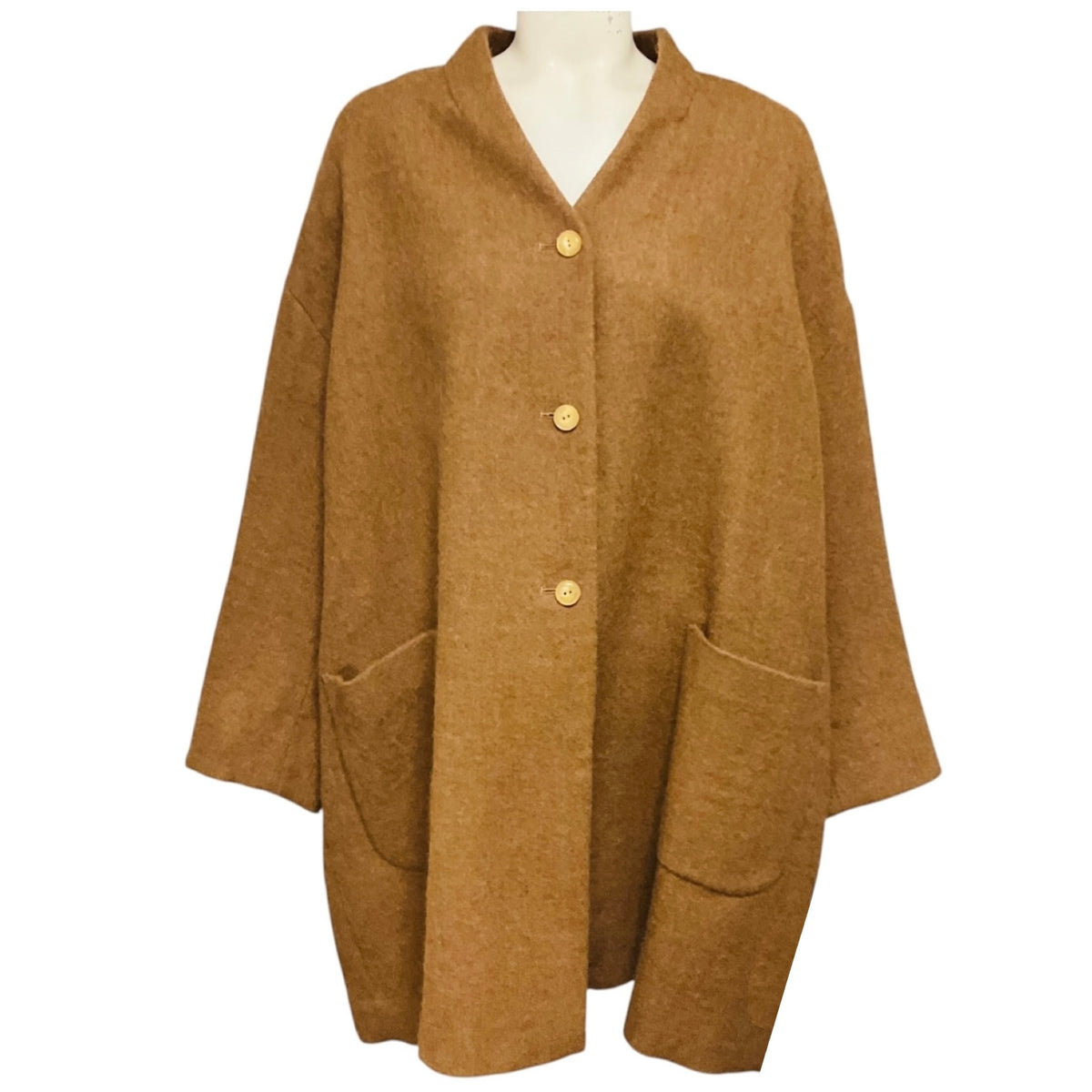 Arts & Science Tan Oversized Alpaca Wool Coat