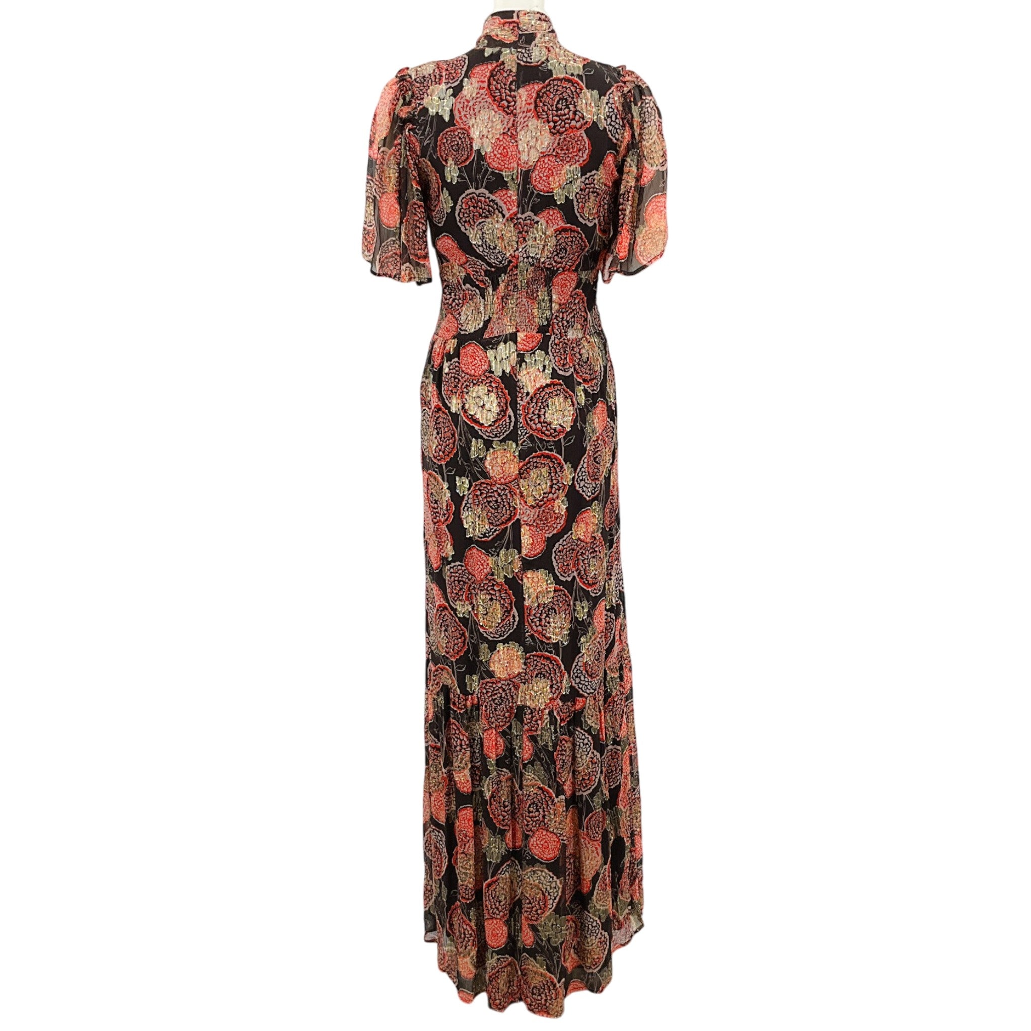 BA&SH Black Multi Hide Floral Maxi Dress