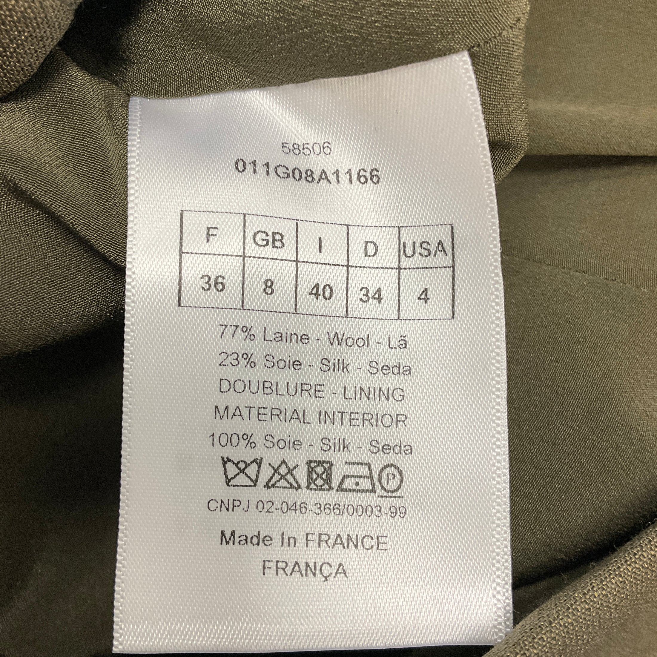 Christian Dior Olive Structured Wool and Silk Vest