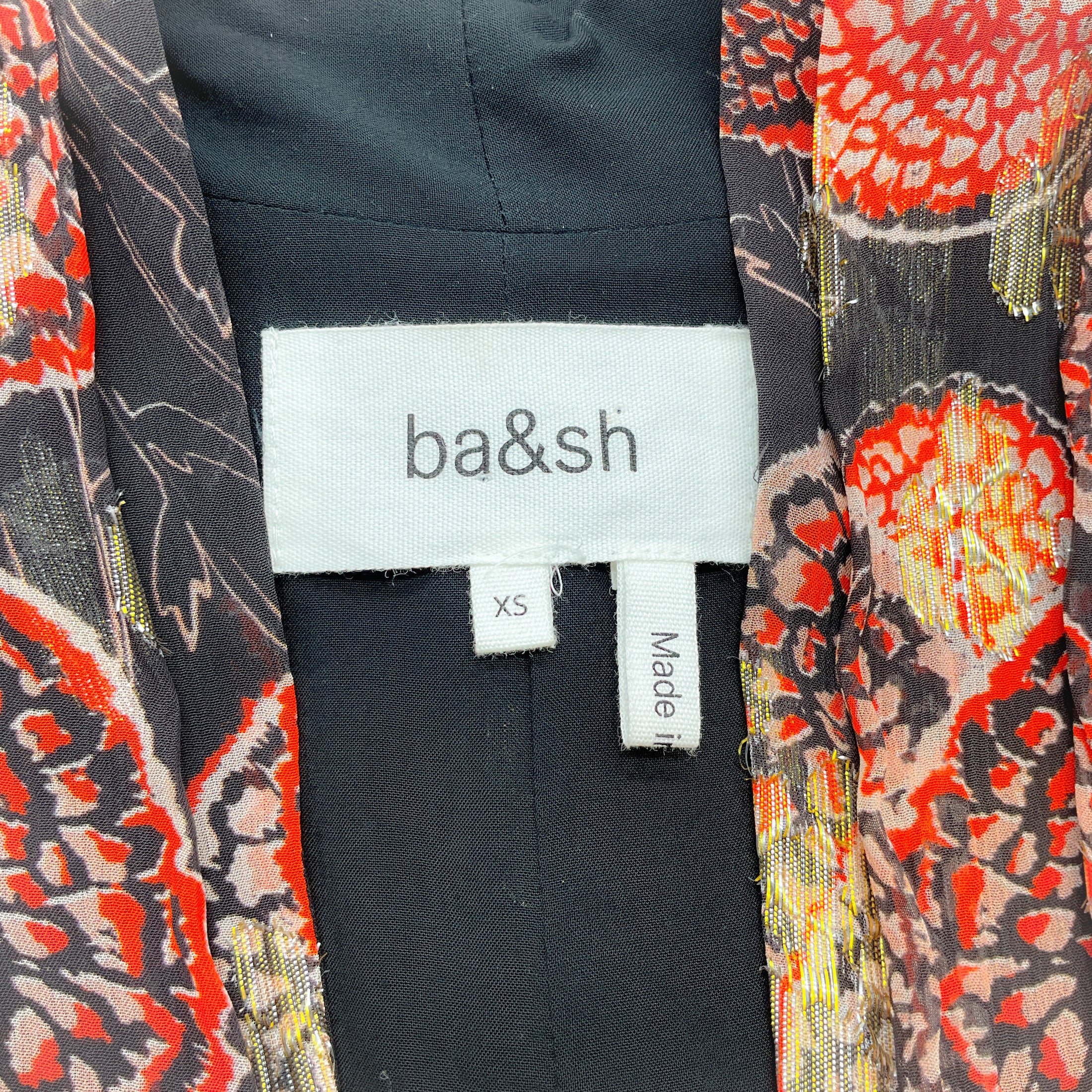 BA&SH Black Multi Hide Floral Maxi Dress