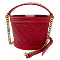 Load image into Gallery viewer, Chanel Red / Gold Hardware Quilted Calfskin Leather Boy Bucket Bag
