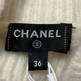 Load image into Gallery viewer, Chanel Ivory / Red / Burgundy Intarsia Cashmere Knit Pullover Sweater with Crystal CC Logo
