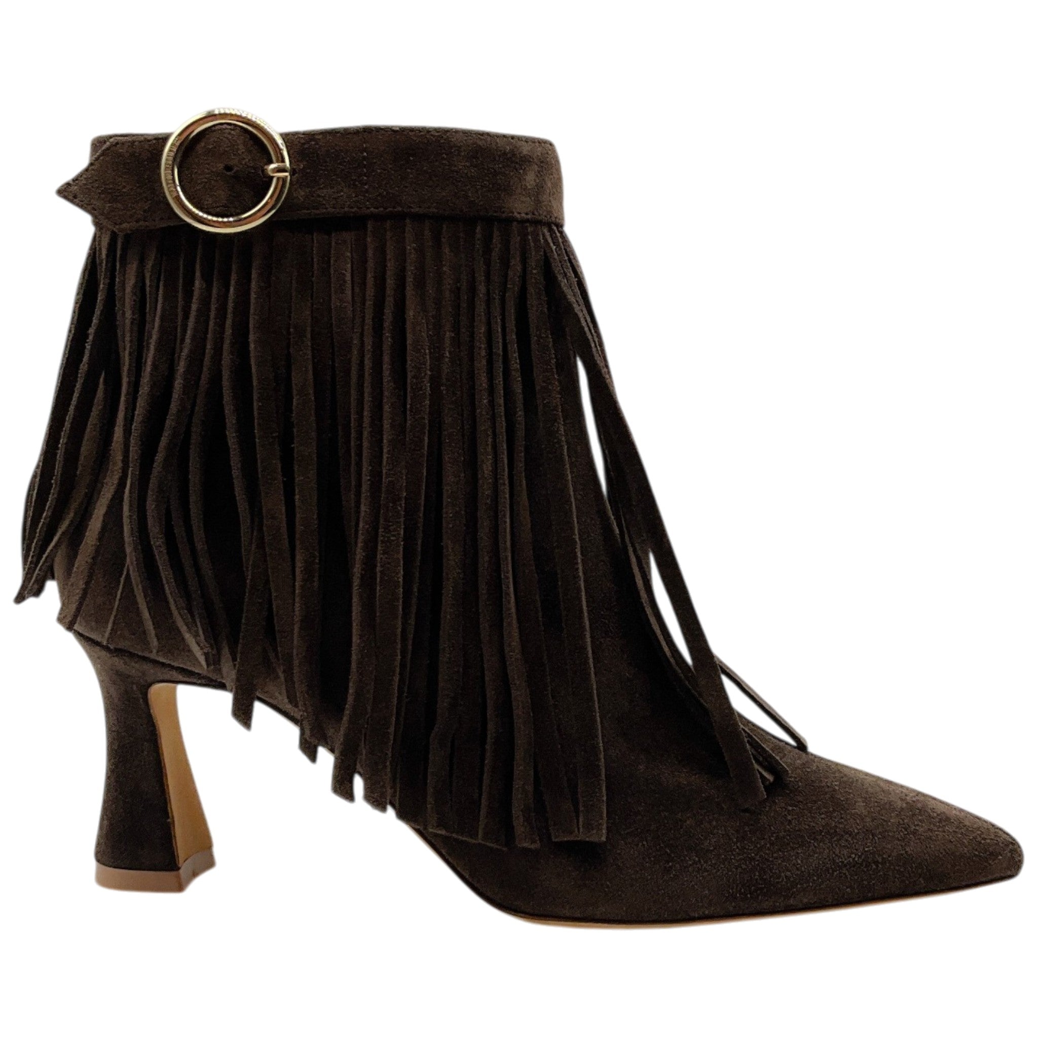 Malone Souliers Brown Suede 70mm Donnie Fringe Ankle Boots