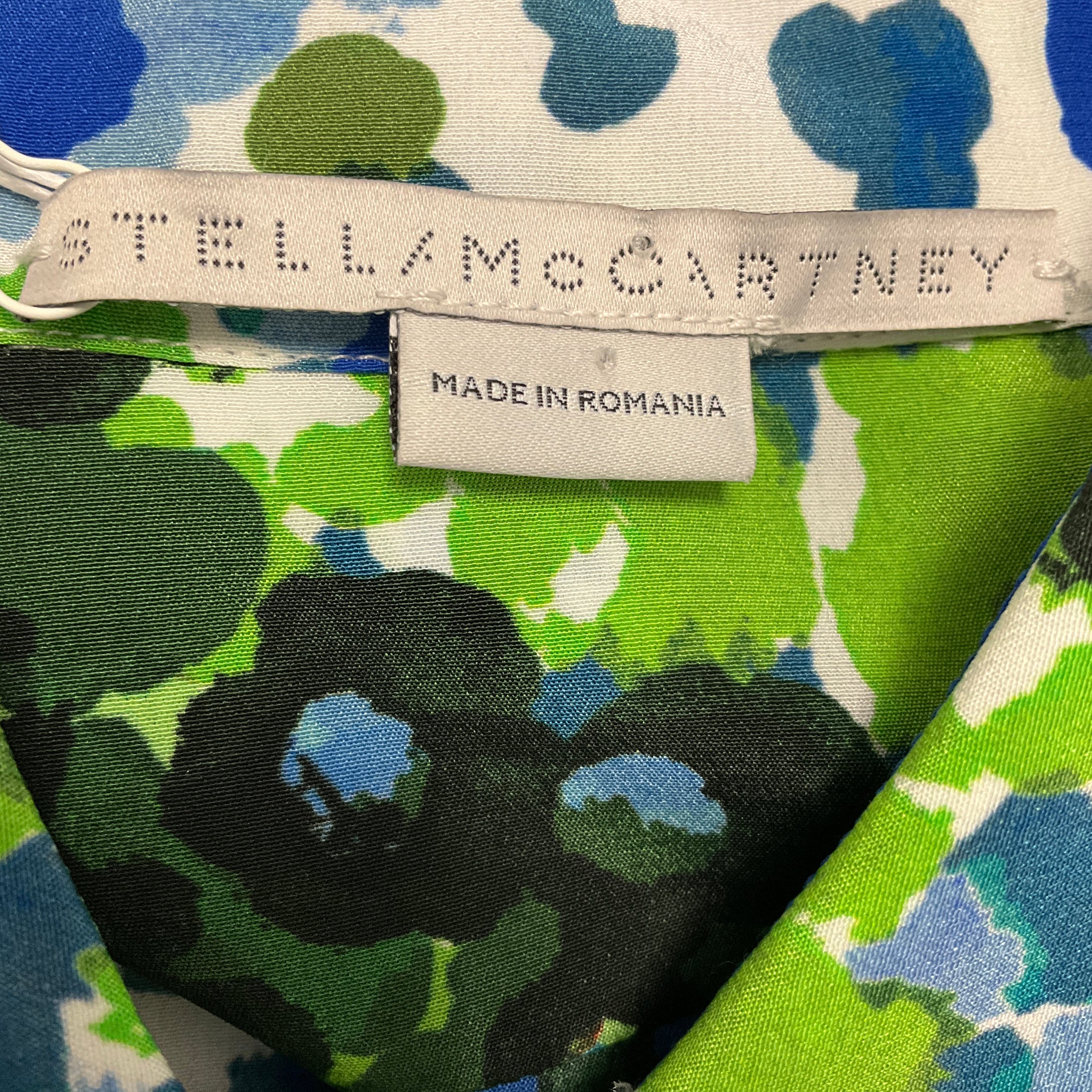 Stella McCartney Blue Multi Floral Print Silk Blouse