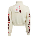 Load image into Gallery viewer, Chanel Ivory / Red / Burgundy Intarsia Cashmere Knit Pullover Sweater with Crystal CC Logo
