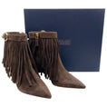 Load image into Gallery viewer, Malone Souliers Brown Suede 70mm Donnie Fringe Ankle Boots
