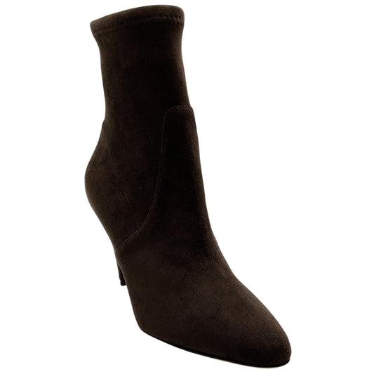 Casadei Brown Stretch Suede Sock Booties

