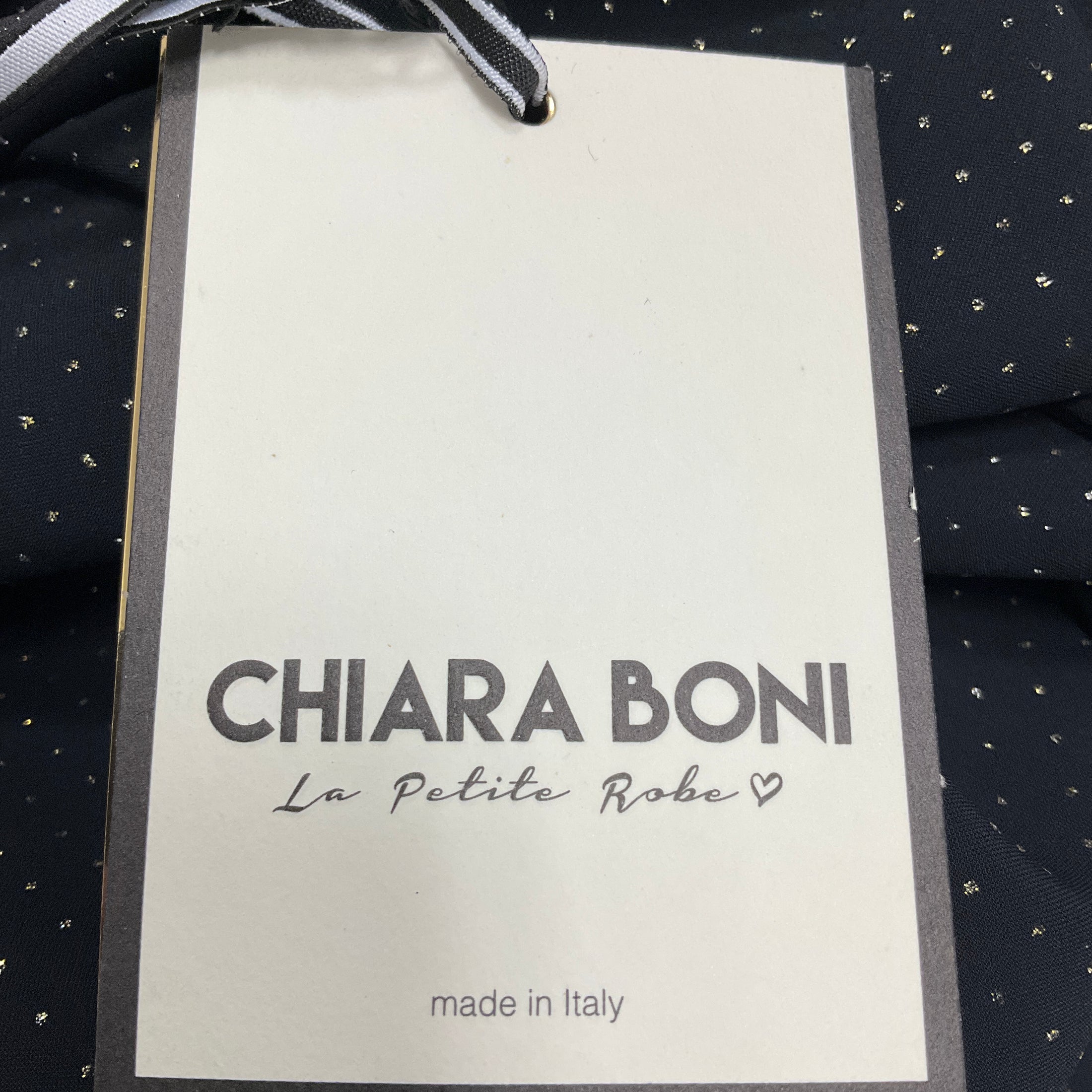 Chiara Boni La Petite Robe Black Tabhita Peplum Metallic Dot Dress