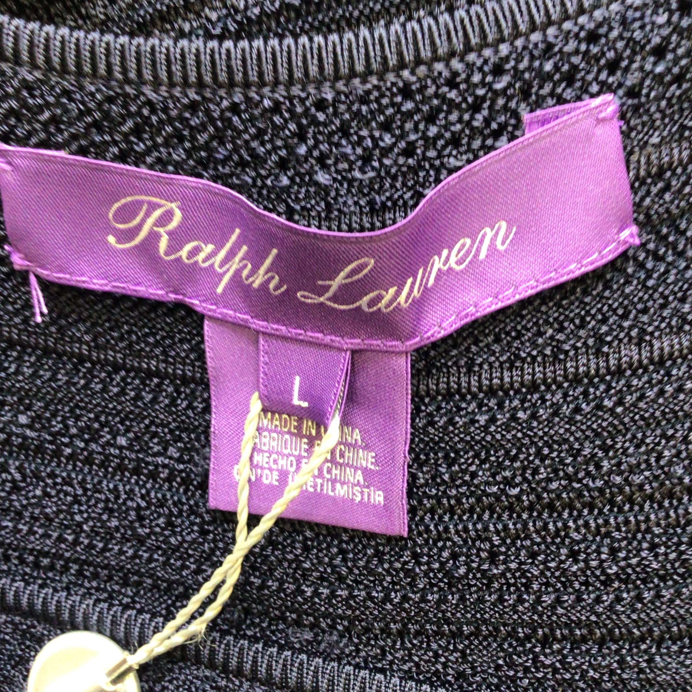 Ralph Lauren Collection Navy Blue Sleeveless Flared Knit Midi Dress