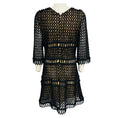 Load image into Gallery viewer, Chloe Black / Navy / Nude Popcorn Wool Embroidery Lace Cocktail Dress
