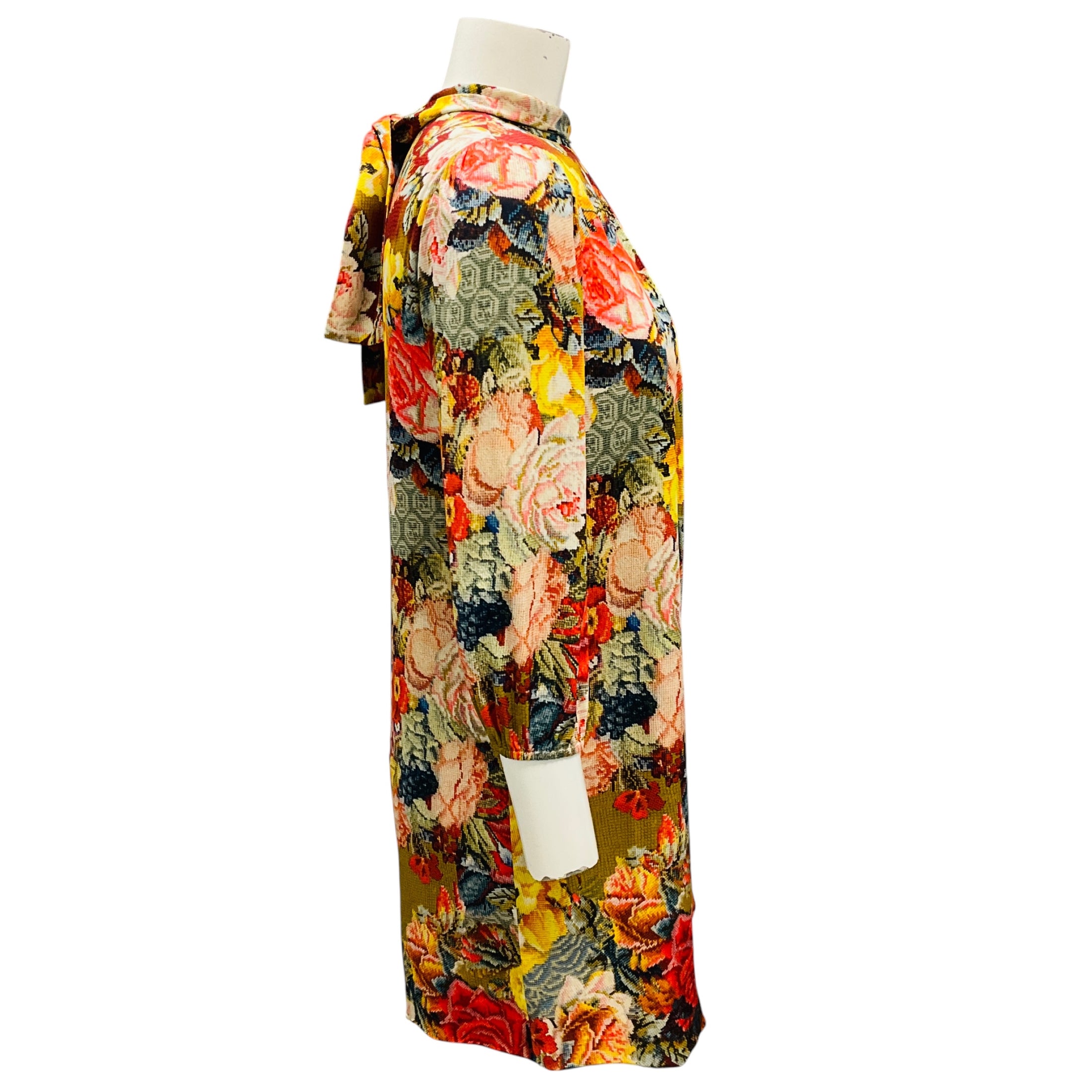 Dolce & Gabbana Red / Gold Multi Floral Silk Mini Dress